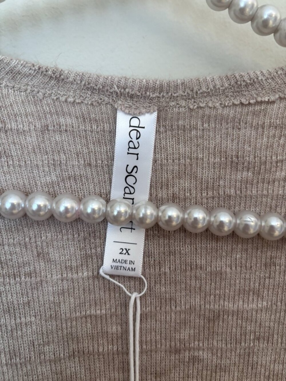 NWT Dear Scarlett Womens Size 2X Tan Cardigan Sweater Pockets Open Front - Picture 6 of 8